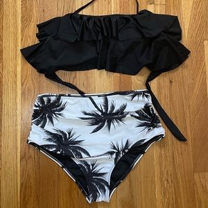 Amazon ruffled top, high waisted bikini
